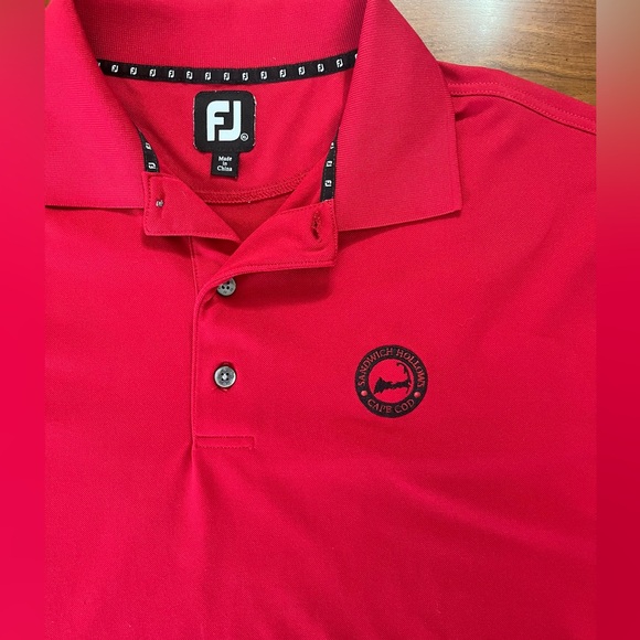 FootJoy Other - ⛳️ FootJoy Red Performance Golf Polo Shirt XL Sandwich Hollows Cape Cod